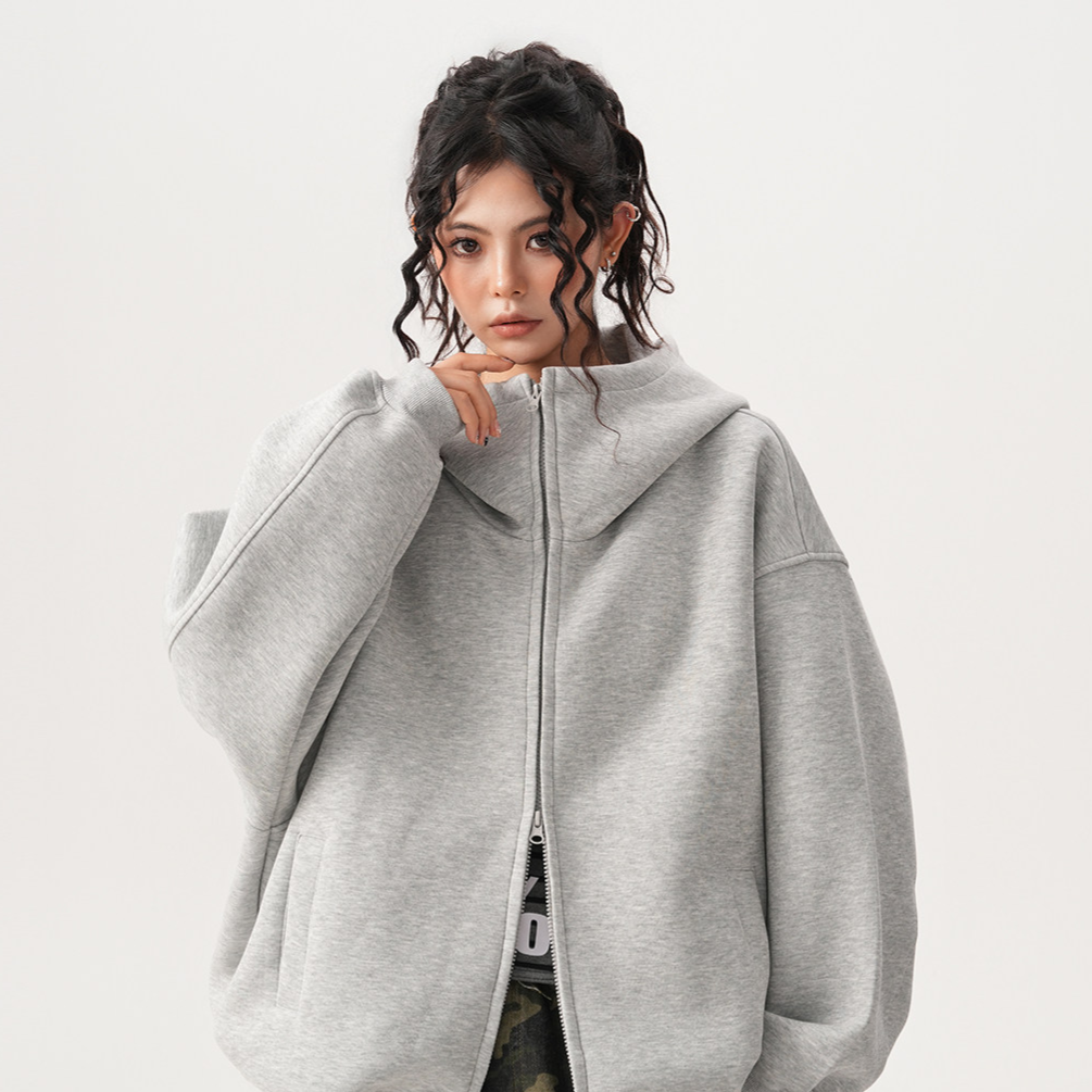 Heavyweight Hooded Cardigan Sweatshirt
