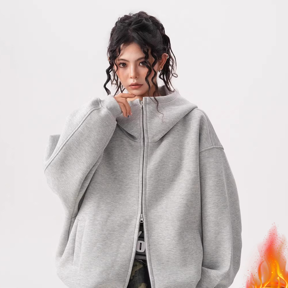 Heavyweight Hooded Cardigan Sweatshirt