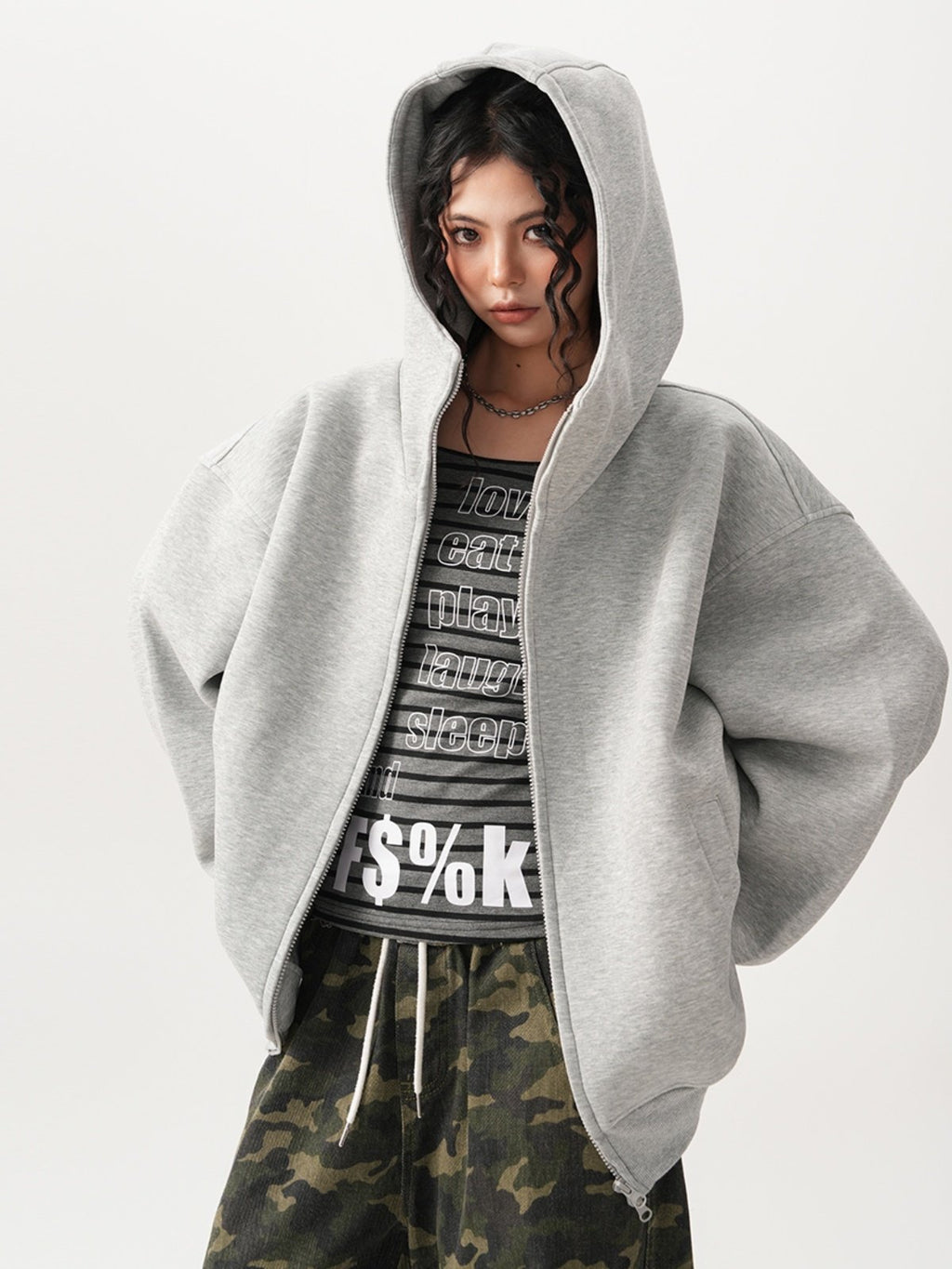 Heavyweight Hooded Cardigan Sweatshirt