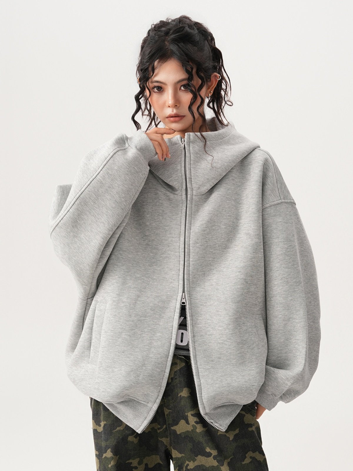 Heavyweight Hooded Cardigan Sweatshirt